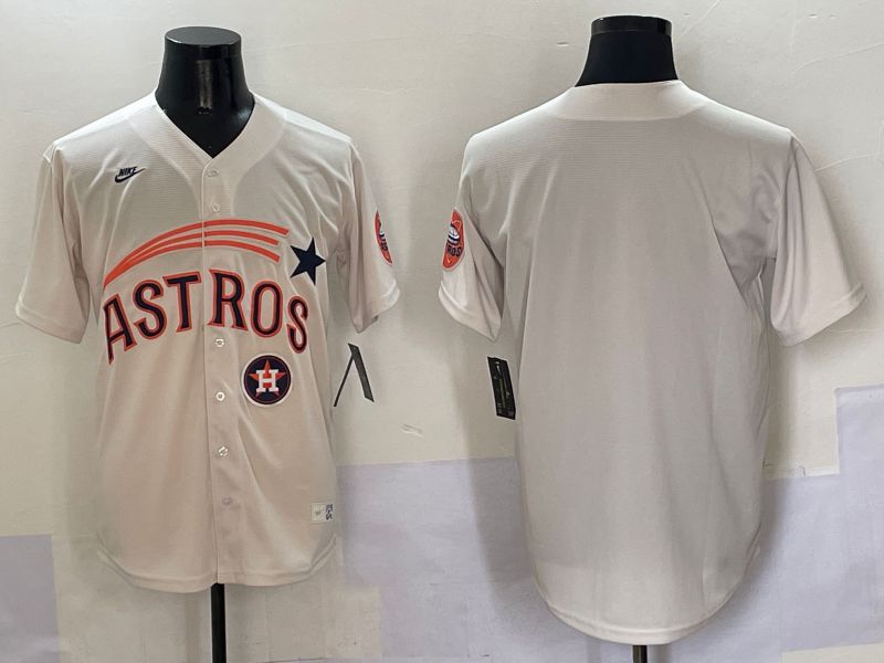 Men Houston Astros Blank Cream Five generations Joint Name 2025 Nike MLB Jersey style 5->san francisco giants->MLB Jersey